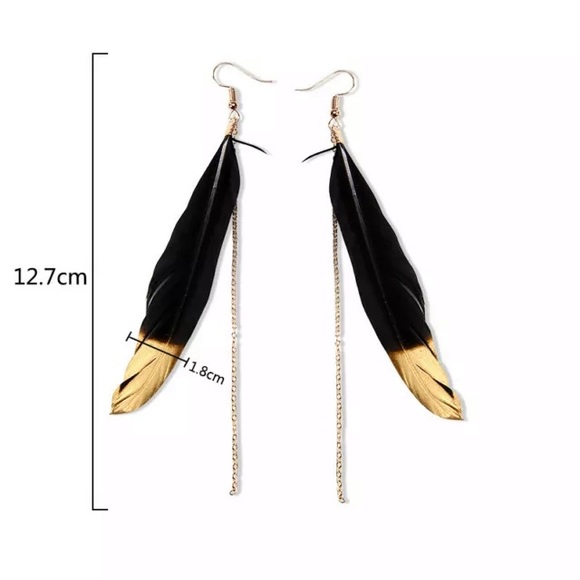 💜 5/$25 Gold dipped feather earrings - Picture 4 of 4